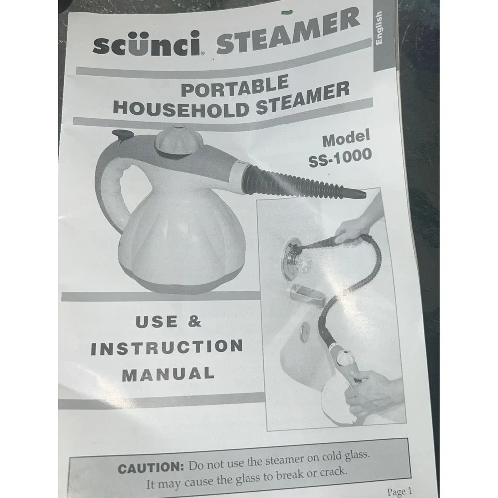 SCUNCI Steamer SS1000 w/Accessories & Bag Household Steam Cleaner Tested & Works